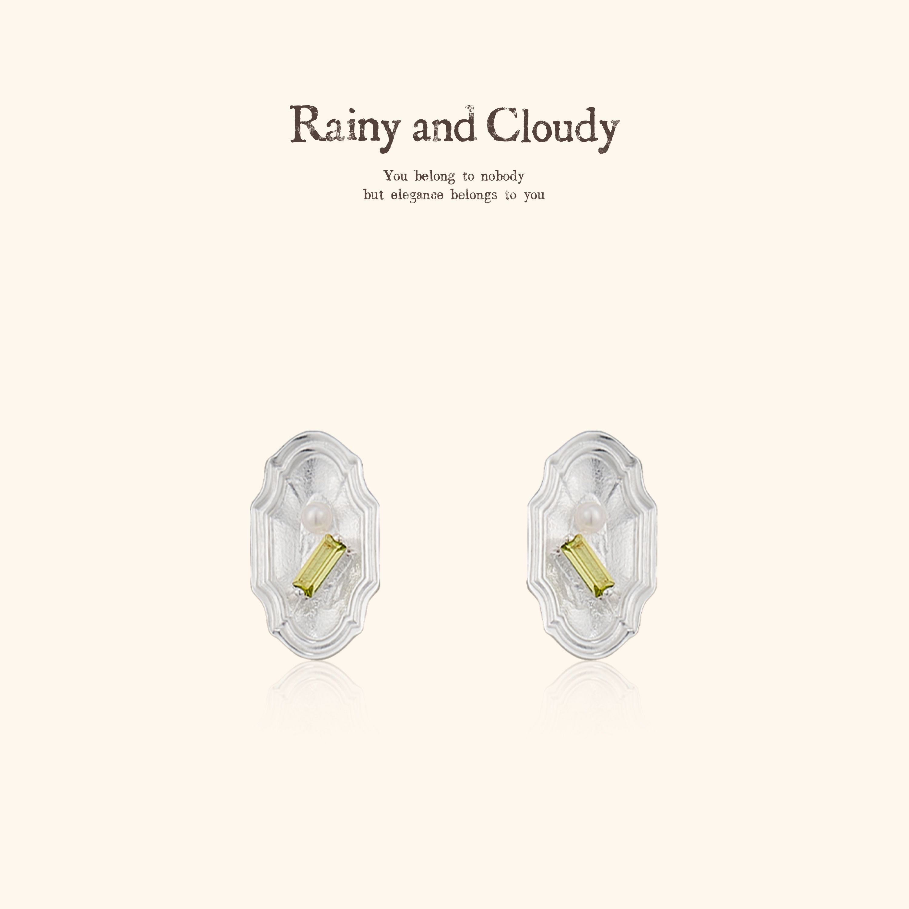 庄园系列｜糖果珍珠餐盘耳钉绿