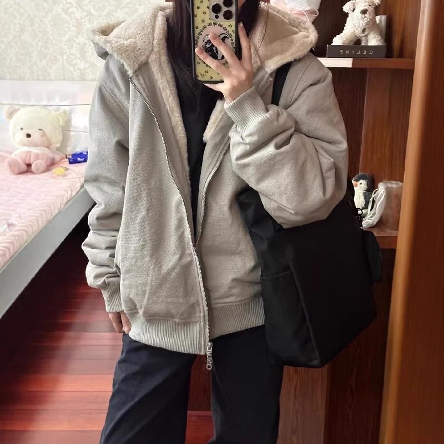 羊羔毛绒棉衣加厚外套女冬季2025新款美式复古宽松连帽工装棉服潮,个性定制/设计服务/DIY,棉服工装,淘宝优惠券,粉丝福利购,淘宝优惠卷