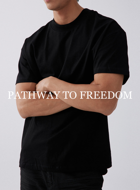 PTOFF  索罗娜纯色打底短袖 圆领宽松休闲T恤 小领口男士半袖上衣