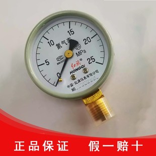 60氮气压力表减压器气体管道专用螺纹14x1.5 红旗仪表厂家直销YN2