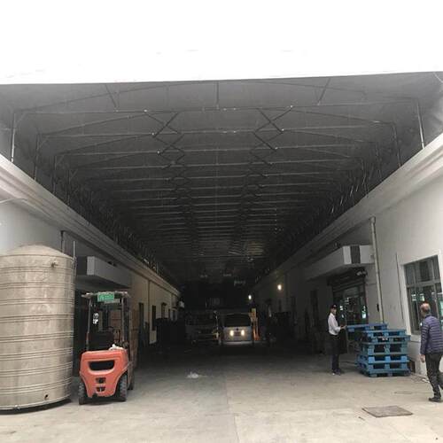 厂区电动拉雨棚架空轨道遥d伸推缩遮阳蓬z伸缩式防暴雨FXV抗控暴
