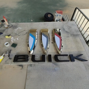 不锈钢三维标志定做别克发光车标广告牌门头悬挂金属标志钛金灯箱