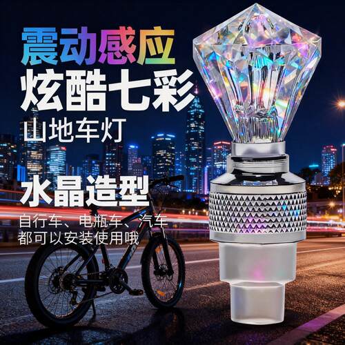 自行车机车汽车登山车电动车轮毂风火轮七彩轮胎灯气气门嘴灯