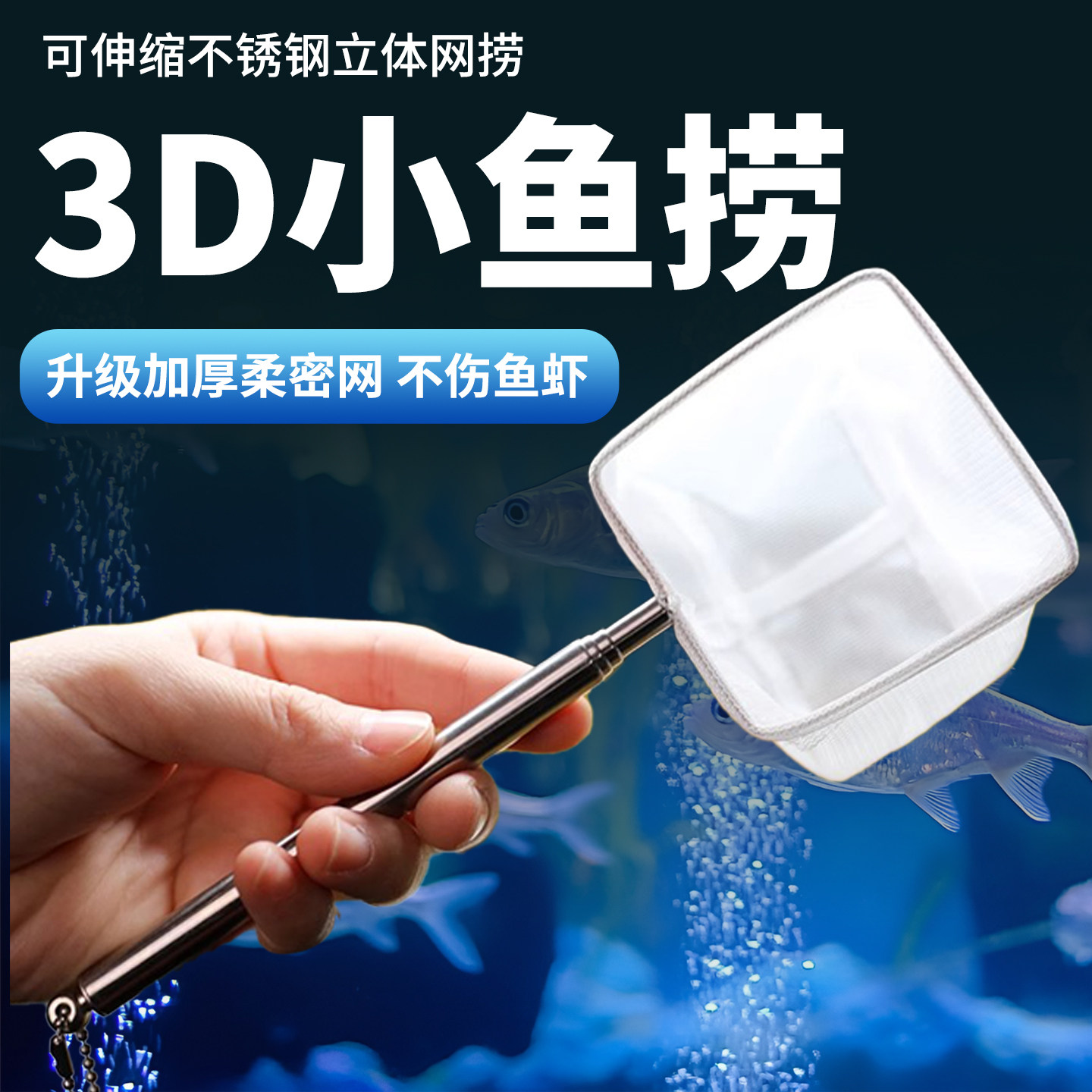 鱼捞捞鱼网鱼缸网捞小号3D渔捞