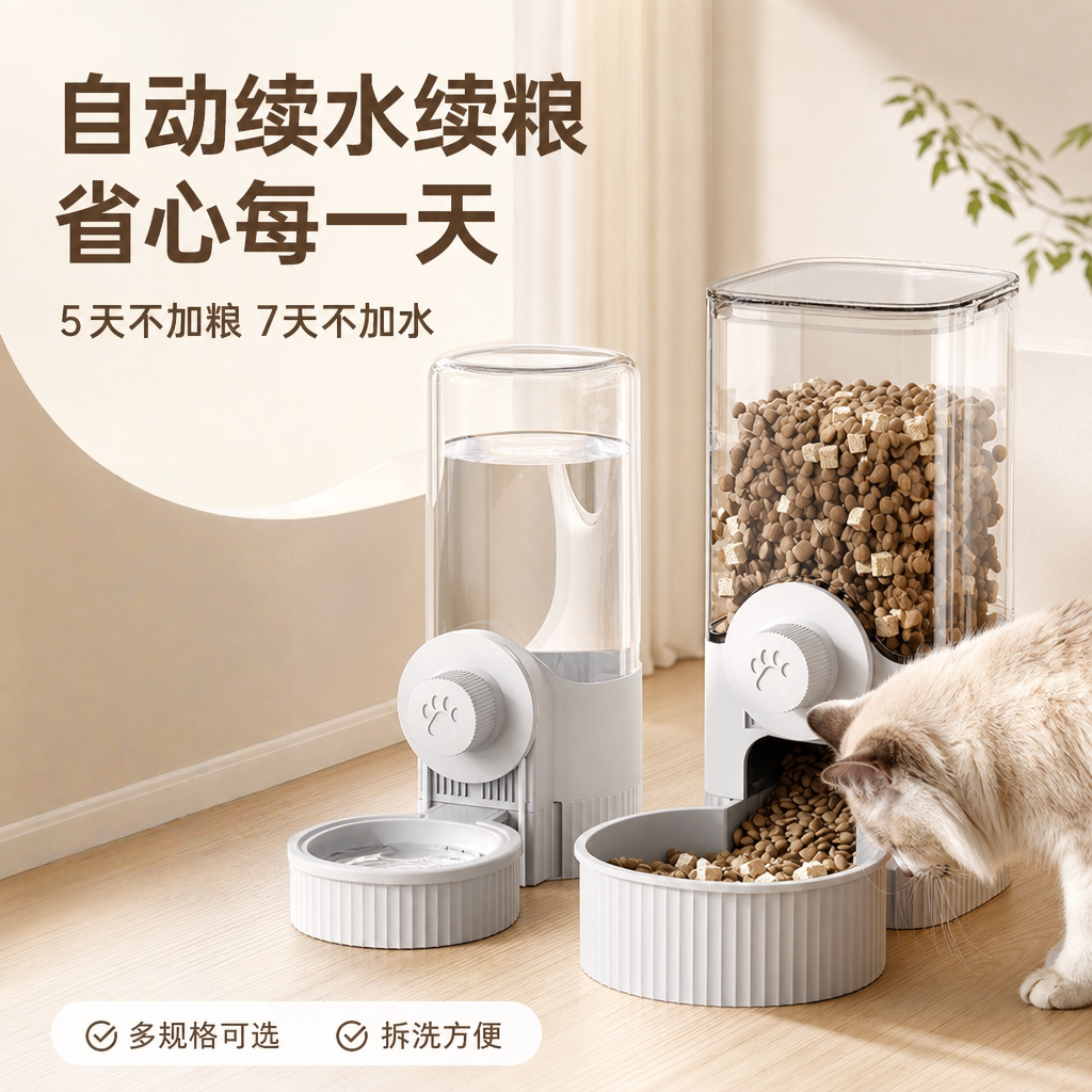 猫咪饮水机兔子食盆狗狗挂式水壶自动喂食喂水器狗宠物猫喝水用品