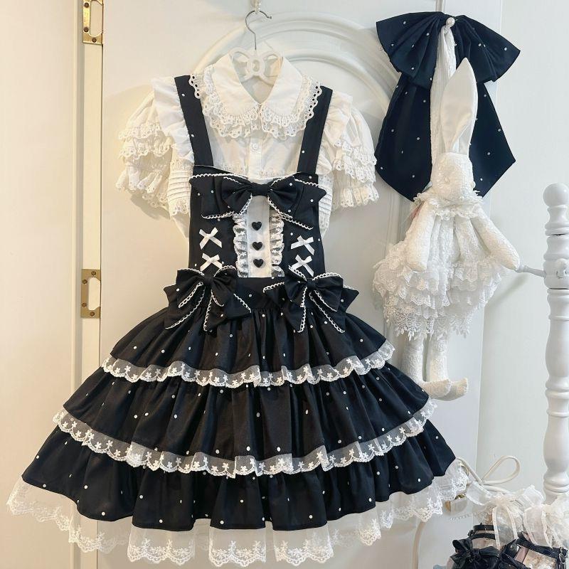 翼之甜梦 lolita原创全款古早日系可爱背带裙蛋糕裙洛丽塔连衣裙