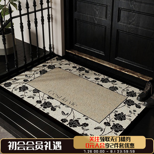 家用防滑脚垫子玄关进门口门厅地毯 丝圈地垫2025入户门垫耐脏法式