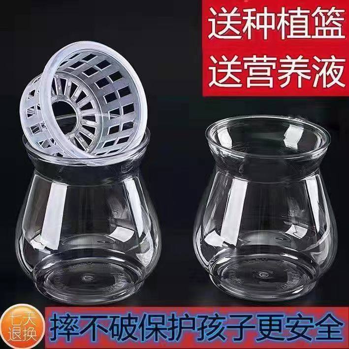 高透明塑料水培花瓶观音竹富贵竹莲花竹水培室内创意防摔花瓶