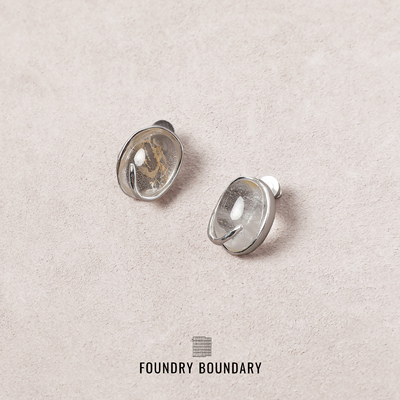 FOUNDRYBOUNDARY白水晶耳钉女