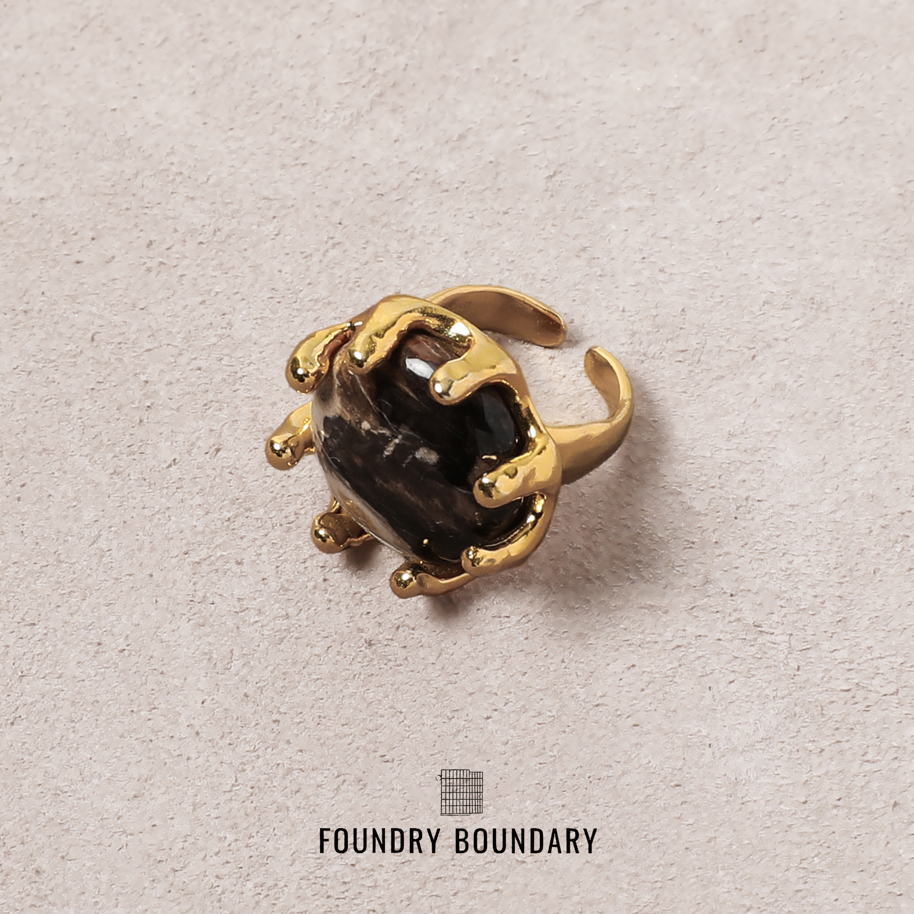FOUNDRYBOUNDARY旋转木化石戒指