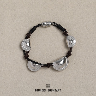 FOUNDRY BOUNDARY设计师原创手链牛皮绳银饰高级感首饰