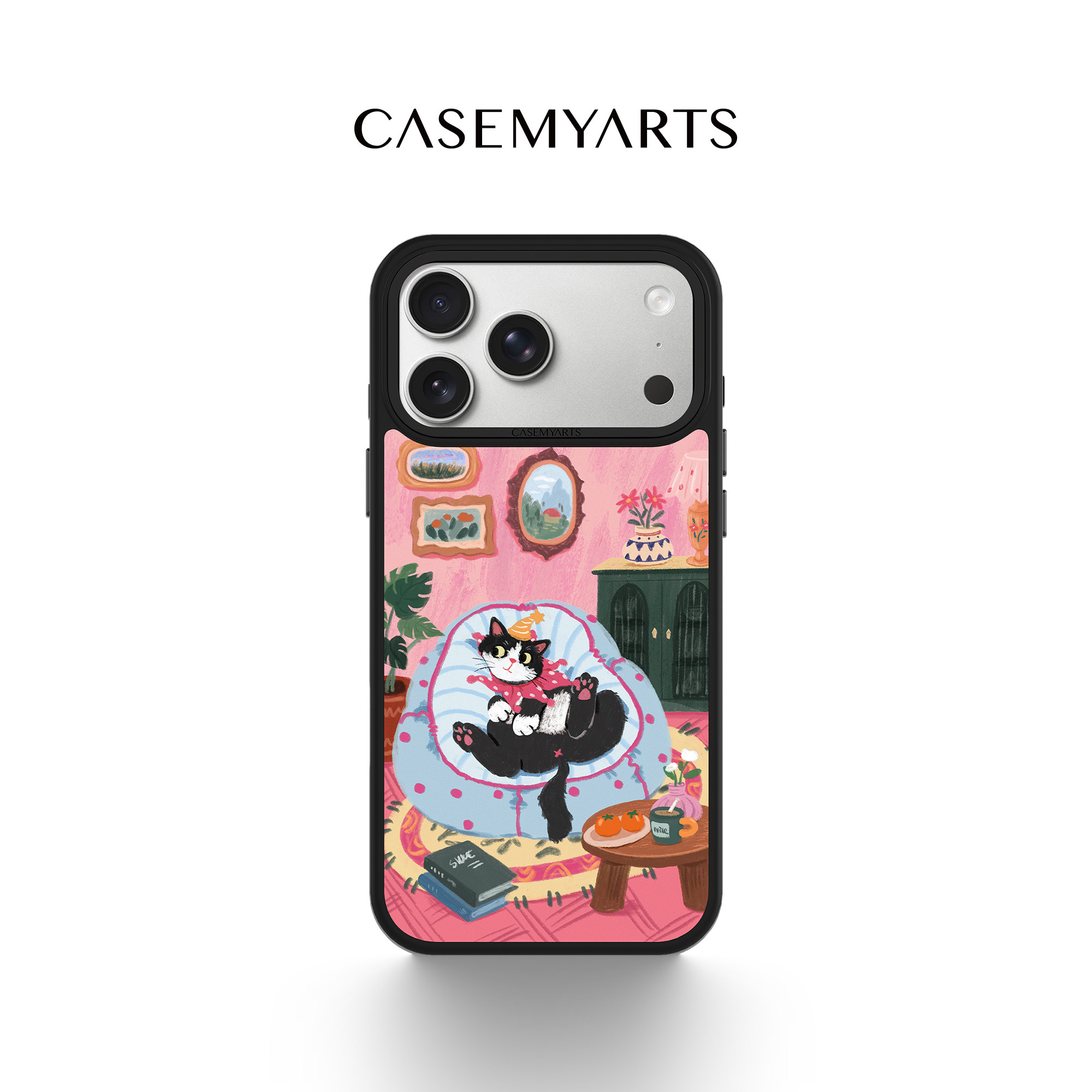 CASEMYARTS慵懒猫联名系列轻薄防摔磁吸苹果手机壳iPhone17/16/15/14/Pro/Max