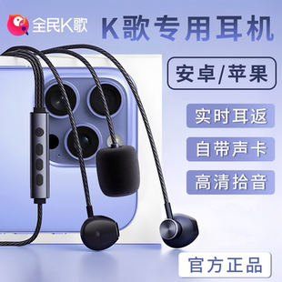 全民K歌专用有线k歌耳机SE耳返麦克风声卡直播录音唱歌苹果typec