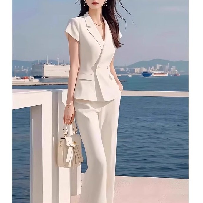 短袖西装套装女夏季薄款职业装
