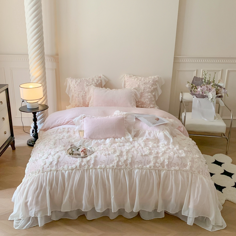 FUANINAIART高端法式浪漫玫瑰故事加厚婴儿绒四件套床单款床盖款