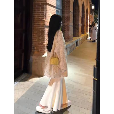 韩系V领麻花针织开衫女早秋穿搭独特绝美漂亮慵懒风宽松毛衣外套