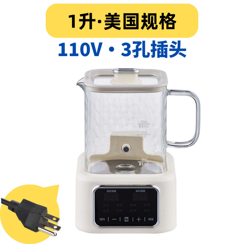 养生壶无胶水花茶壶办公室煮茶专用烧水壶壶身全玻璃110V美规