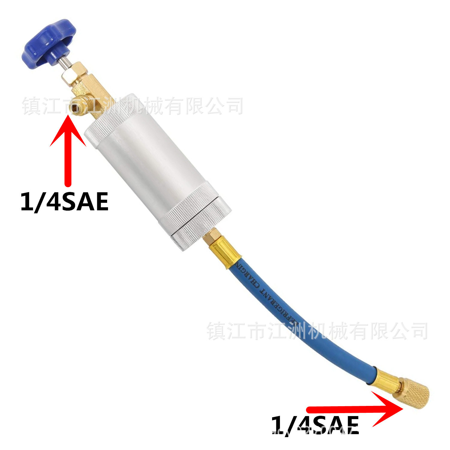 冷冻油加注工具汽车压缩机油补充瓶pag空调油注入软管红色蓝色