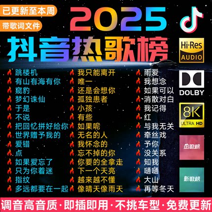 车载u盘歌曲2025新款流行热歌柏林之声无损高品音质车用音乐u优盘