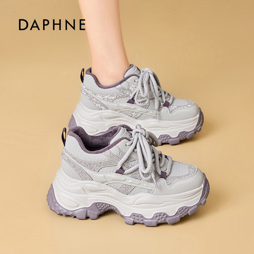 达芙妮2025新款厚底增高老爹鞋