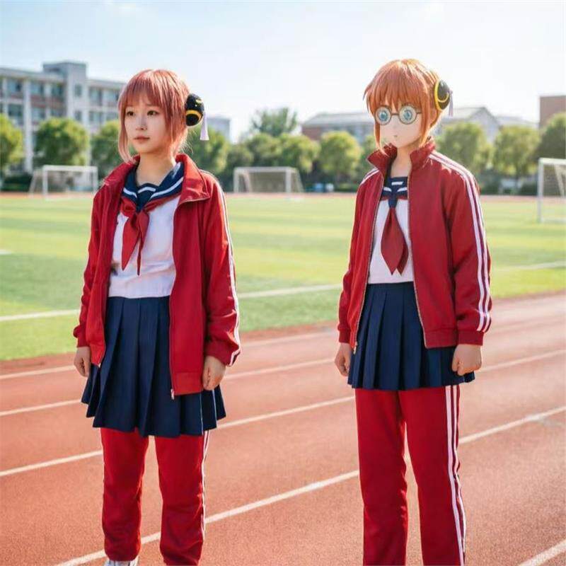 银魂神乐cosplay角色校服系列 二次元 日常百搭条纹外套薄款套装