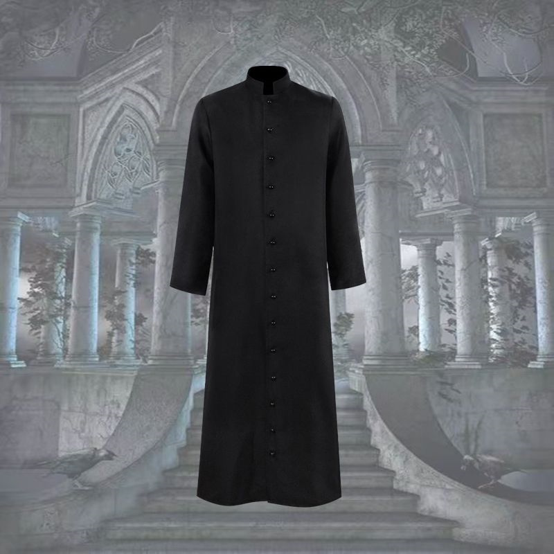 万圣节cosplay服装中世纪复古袍巫师服牧师服教堂神父cos play服图片