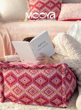 MOOYA德州玫瑰 美式红色坐墩高级大蒲团坐垫抱枕脚踏沙发墩子客厅