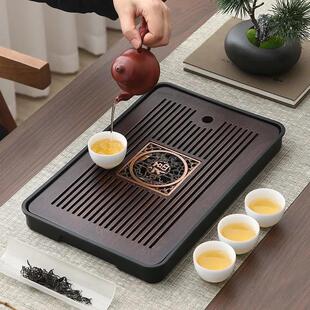 茶台一体式 高端干泡台茶盘家用带排水口小型沥水储水式 功夫茶具