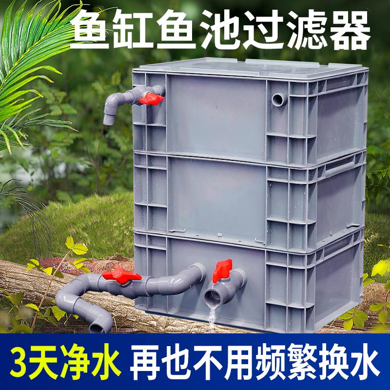 帆布鱼池过滤循环系统鱼缸周转箱过滤箱净水过滤器滴流盒沼泽箱