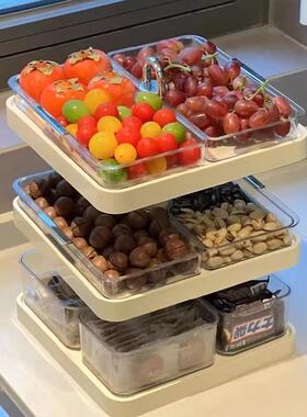 火锅配菜盘分格盘置物架备菜盘多层旋转托盘厨房专用多功能配菜盘