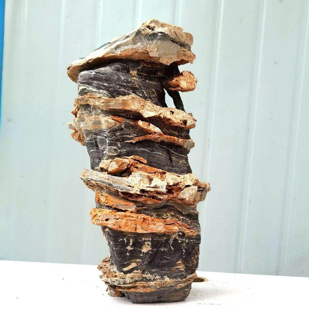 太行山奇石景观千层石盆景观赏石头造型假山装饰水族鱼缸造景石