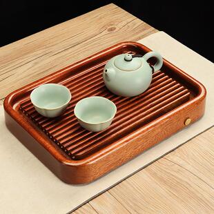 客厅干泡台实木茶托盘 简艺花梨木茶盘小型家用茶台高端整块排水式