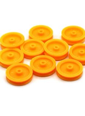 2*17mm皮带轮(黄色) 17*4*1.9小皮带轮 滑轮 diy电机轮 1包10个