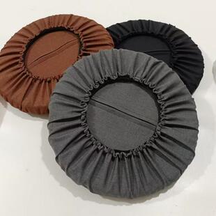 麻布加厚海绵圆形坐垫木桩小圆凳垫套吧台椅凳垫子套石凳垫套一体