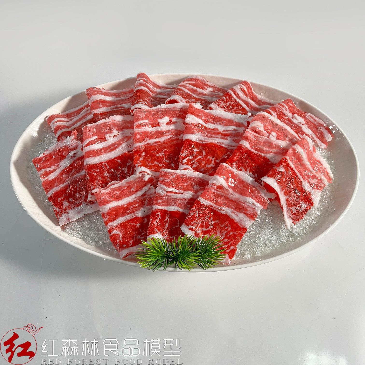 双层肥牛姿造食品模型厨房样品菜酒店装饰餐厅摆件