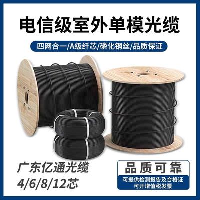 室外G652D单模光缆4芯6芯8/12芯铠装户外24/48芯电信级光纤光缆线