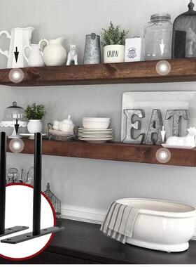 隐形层板托 隐藏式12厘T形暗藏隔板托 黑色墙上暗装固定支架托架