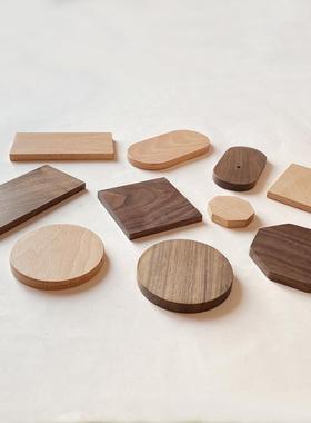 胡桃木陈列礼物底座手办玩偶展示台托浅色底座二次元盲盒实木摆件