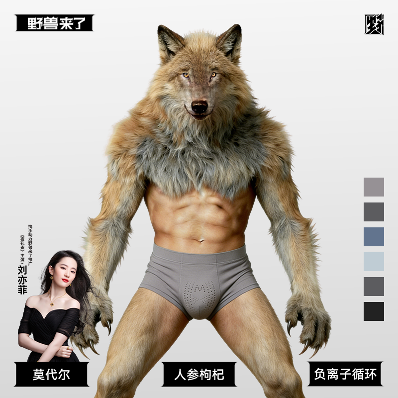 野兽来了男士内裤【50S兰精莫代尔】人参枸杞素10A抑菌无感四角裤,女士内衣/男士内衣/家居服,男平角内裤,淘宝优惠券,粉丝福利购,淘宝优惠卷