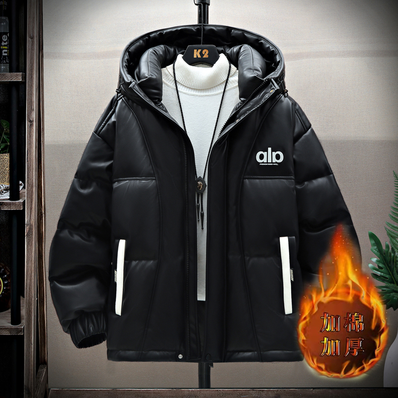 加厚pu皮棉衣外套男士冬季防寒保暖羽绒棉服青少年男装冬装棉袄子