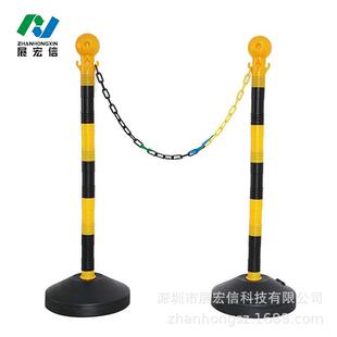 年假大促可拆卸黑黄色塑料挂链隔离防护围栏纯塑料立柱灌水灌