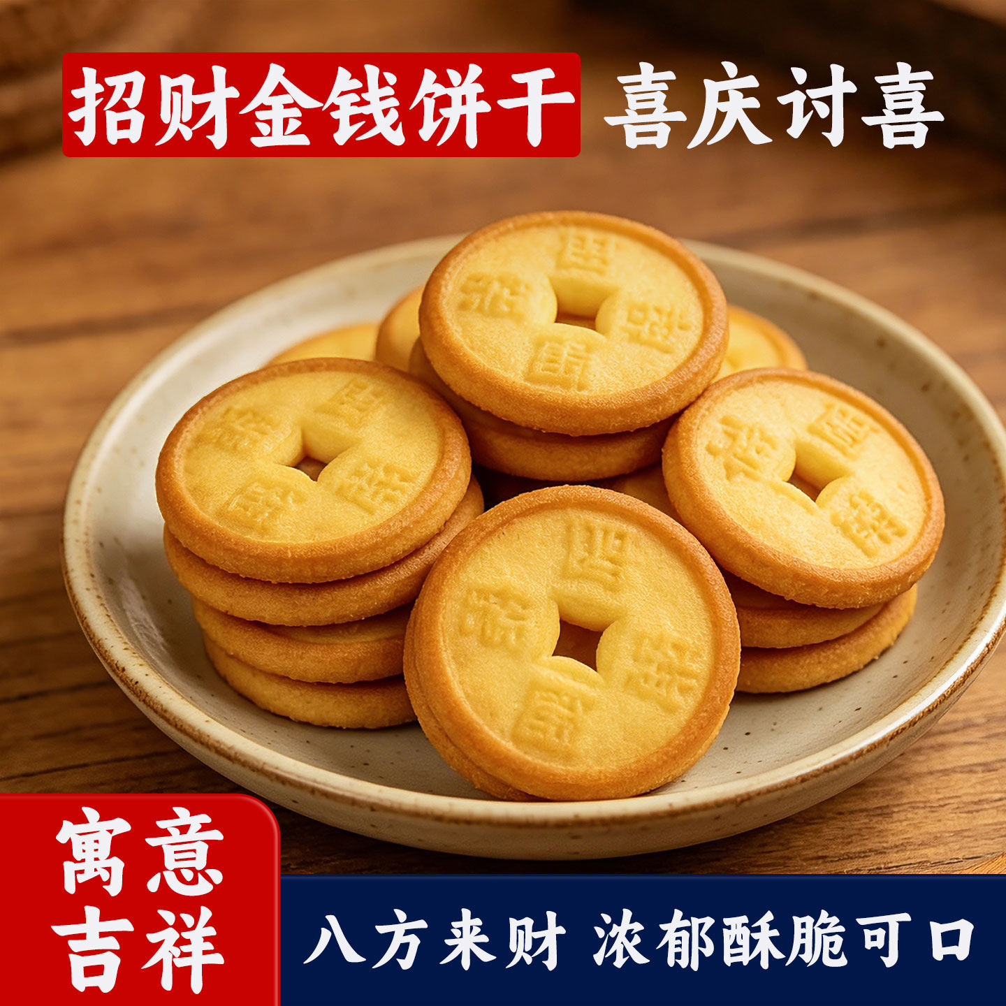 金钱饼喜庆婚宴结婚年货过年饼干2026新款网红爆款休闲小吃零食品