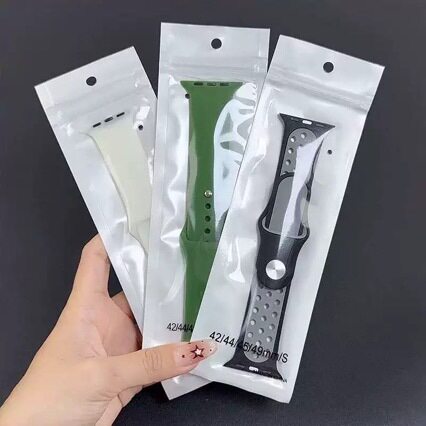 6*19cm珠光膜阴阳骨袋半透明塑料袋细长自封袋表带包装袋饰品袋子