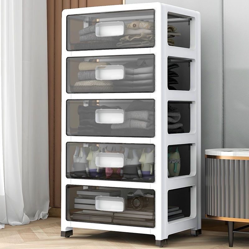 办公室抽屉式文件柜多层透明整理储物柜家用桌下收纳柜卧室床头柜