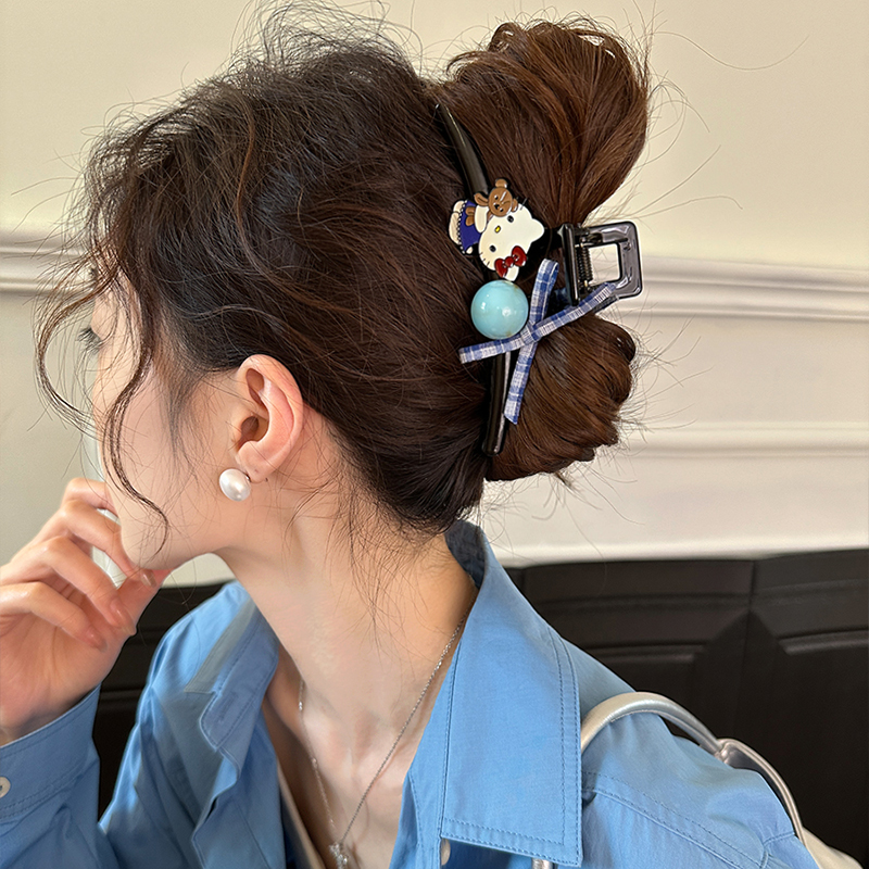 名狐甜美可爱小狗蝴蝶结抓夹