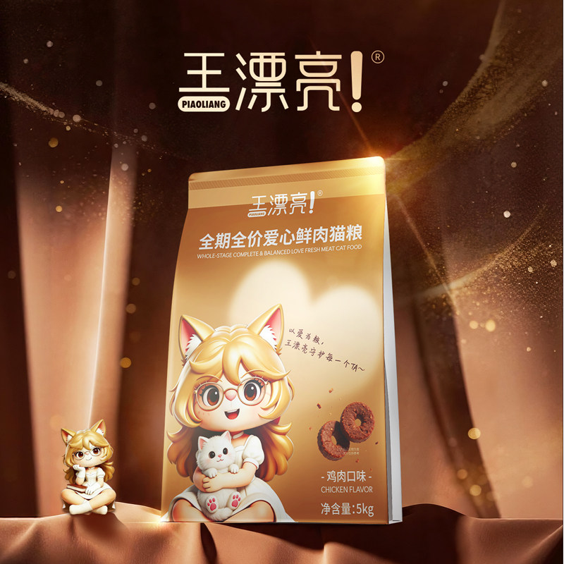 福贝旗下品牌王漂亮全价鸡肉美毛猫粮5kg 49元 - 86线报