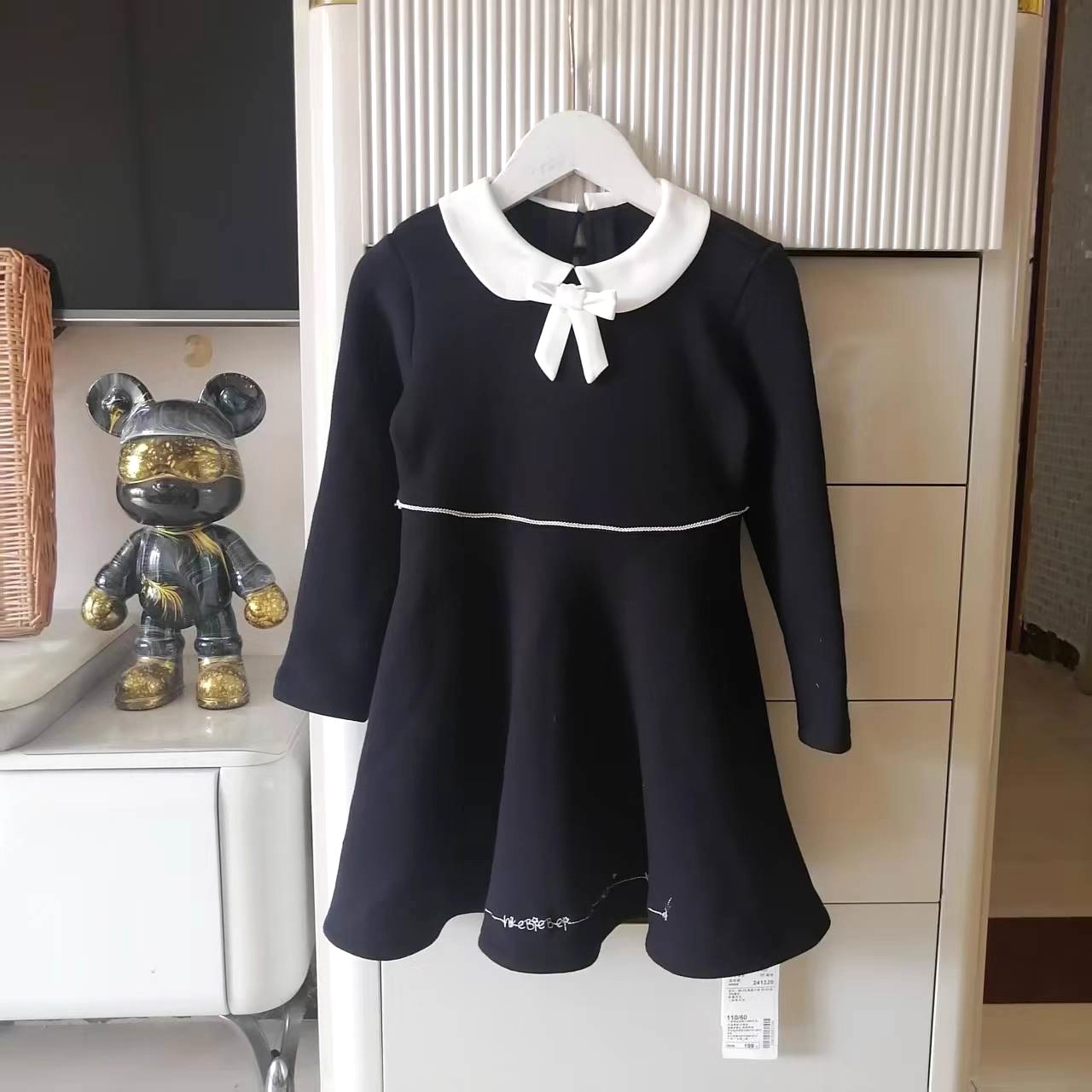 073断码清仓特价女童秋冬甜美加绒加厚连衣裙一体绒小香风公主裙