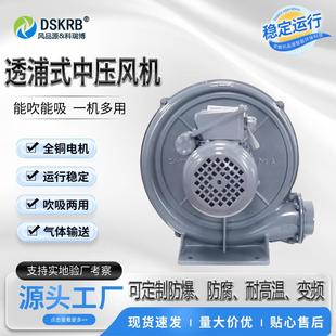 鼓风机750W送风助燃离心风机 380V透浦式 75A铸铝中压风机220V