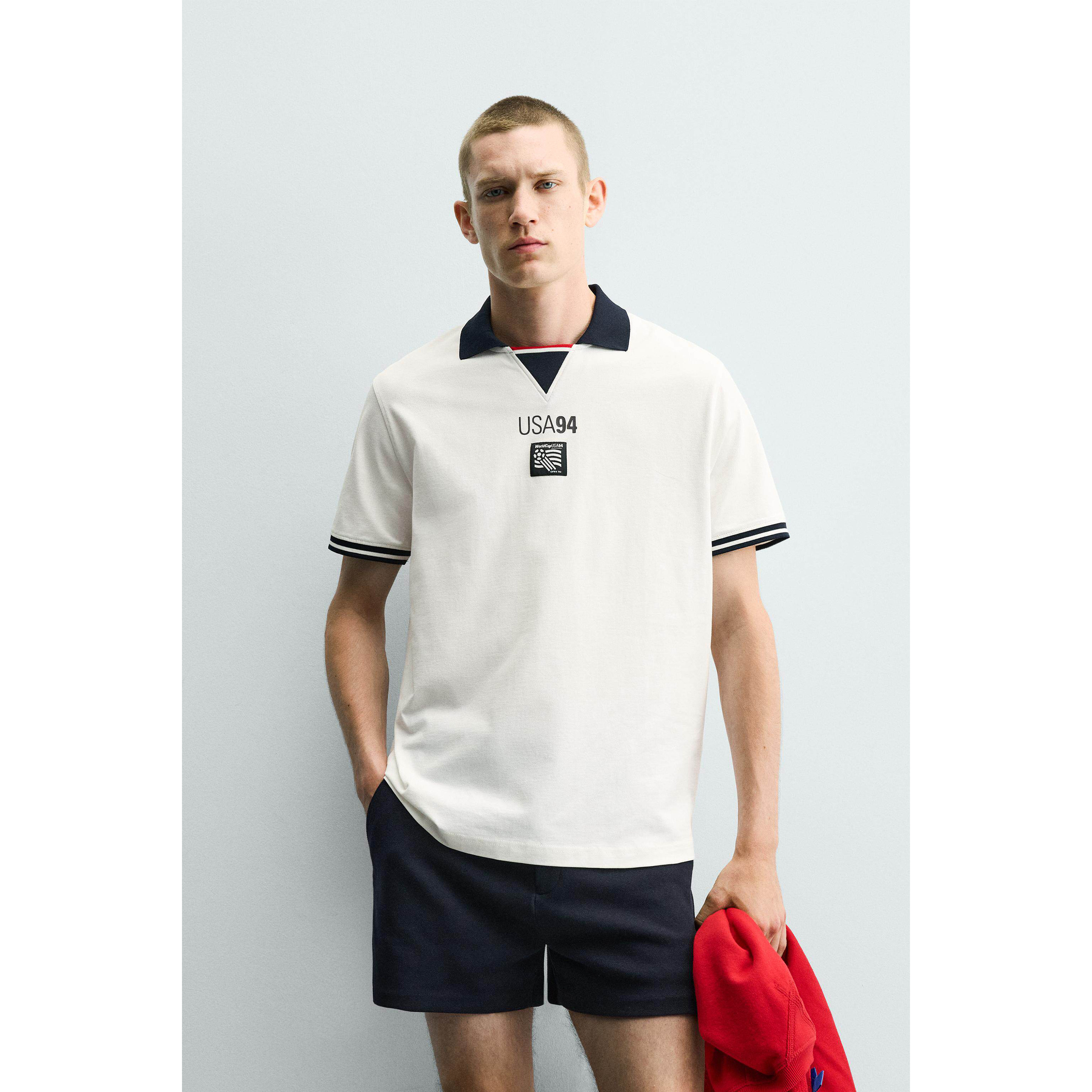 柜329！ZA 26夏季新品 男装 经典美国94世界杯POLO衫 4087530 250