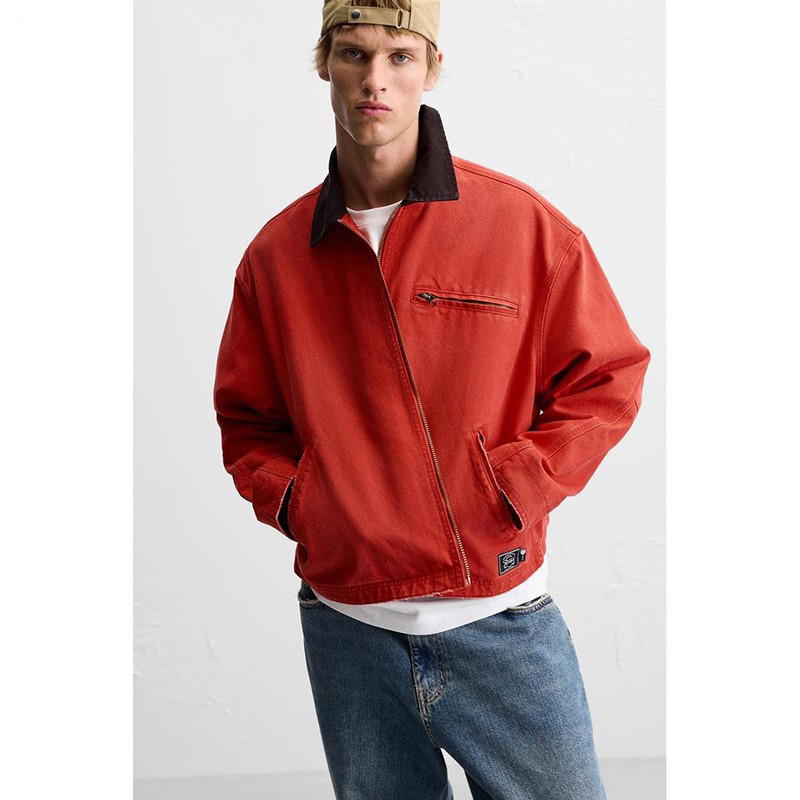 2025秋季新品 男装 棉质宽松拉链翻领长袖夹克外套 6987402